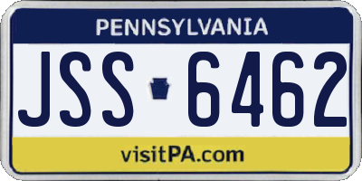 PA license plate JSS6462
