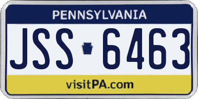 PA license plate JSS6463