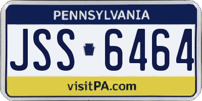 PA license plate JSS6464