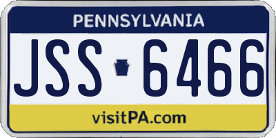 PA license plate JSS6466