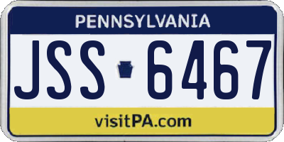 PA license plate JSS6467
