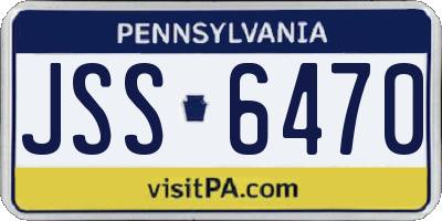 PA license plate JSS6470