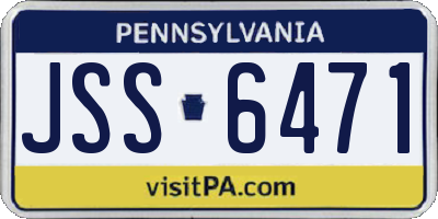 PA license plate JSS6471