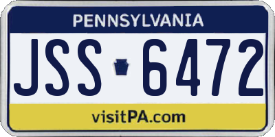 PA license plate JSS6472