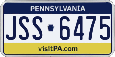 PA license plate JSS6475