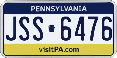 PA license plate JSS6476