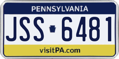 PA license plate JSS6481