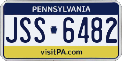 PA license plate JSS6482