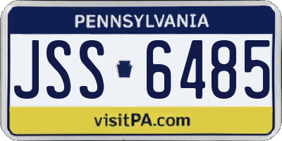 PA license plate JSS6485