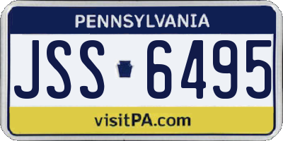 PA license plate JSS6495