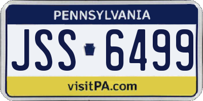 PA license plate JSS6499