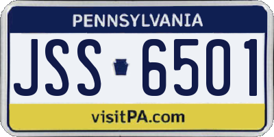 PA license plate JSS6501