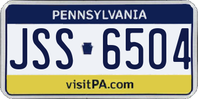 PA license plate JSS6504