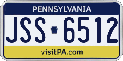 PA license plate JSS6512