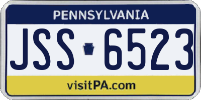 PA license plate JSS6523