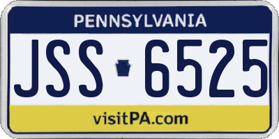 PA license plate JSS6525