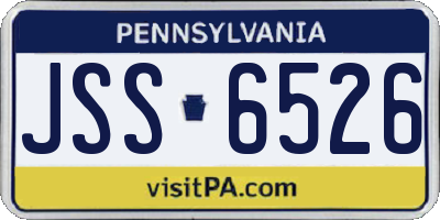 PA license plate JSS6526