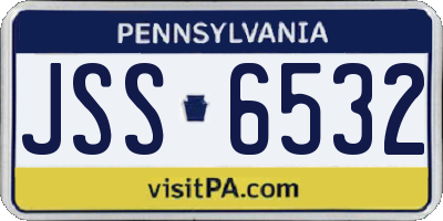 PA license plate JSS6532