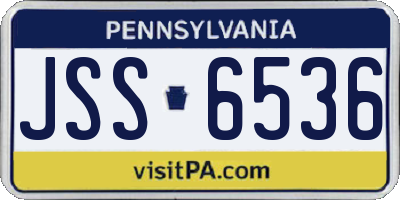 PA license plate JSS6536