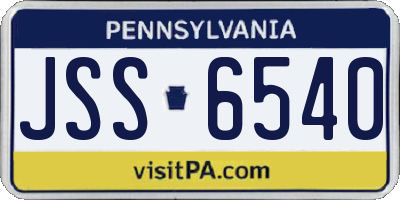PA license plate JSS6540