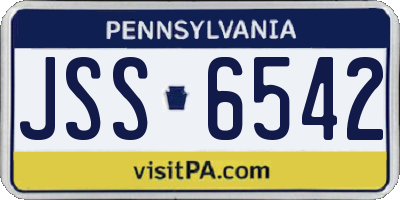 PA license plate JSS6542