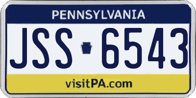 PA license plate JSS6543