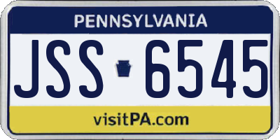 PA license plate JSS6545
