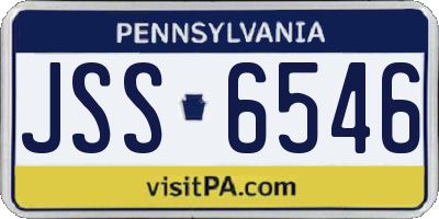 PA license plate JSS6546