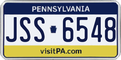 PA license plate JSS6548