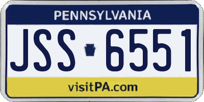 PA license plate JSS6551