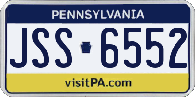 PA license plate JSS6552