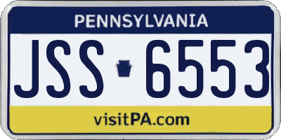PA license plate JSS6553