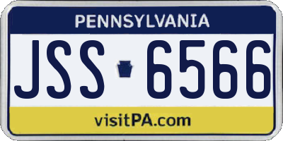 PA license plate JSS6566