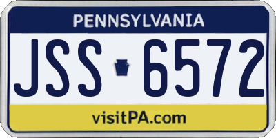 PA license plate JSS6572
