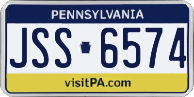 PA license plate JSS6574