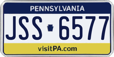 PA license plate JSS6577