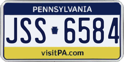 PA license plate JSS6584