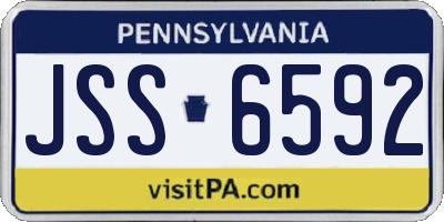 PA license plate JSS6592