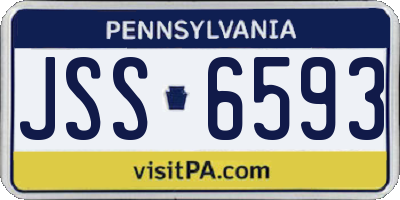 PA license plate JSS6593