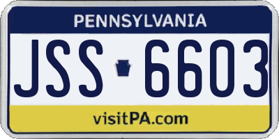 PA license plate JSS6603