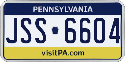 PA license plate JSS6604