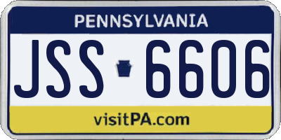 PA license plate JSS6606