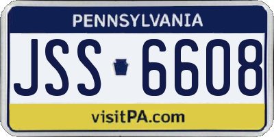 PA license plate JSS6608