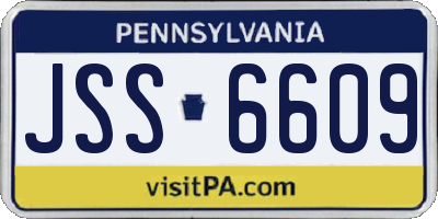 PA license plate JSS6609