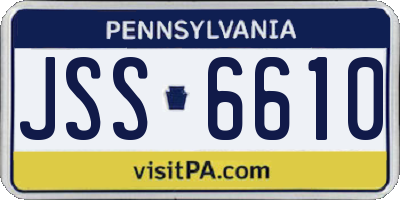 PA license plate JSS6610