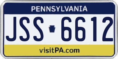 PA license plate JSS6612