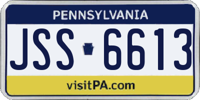 PA license plate JSS6613