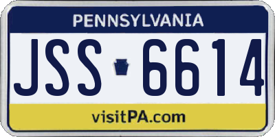 PA license plate JSS6614