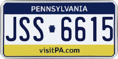 PA license plate JSS6615