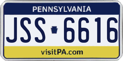 PA license plate JSS6616